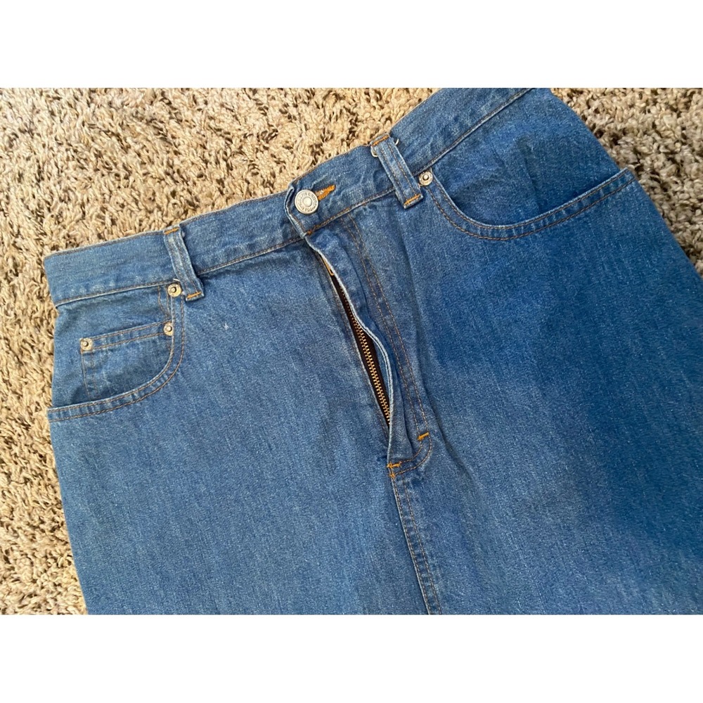 Vintage Ralph Lauren Denim Maxi Skirt Womens 10/12 Blue High Waist Cotton USA - Picture 2 of 8
